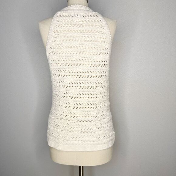Banana Republic TAMRA COTTON SWEATER TANK Size Large Cream - Picture 4 of 9